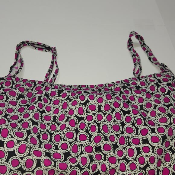 A&H Sportswear Womens 26W Tankini Top Plus Size Swimsuit Pink Black Polka Dots - Picture 6 of 16